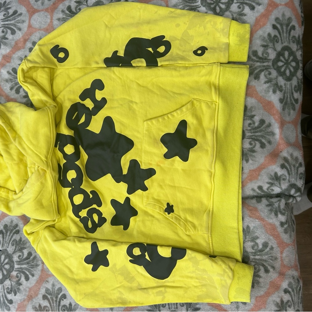 Spyder Yellow Hoodie with Black Star Design